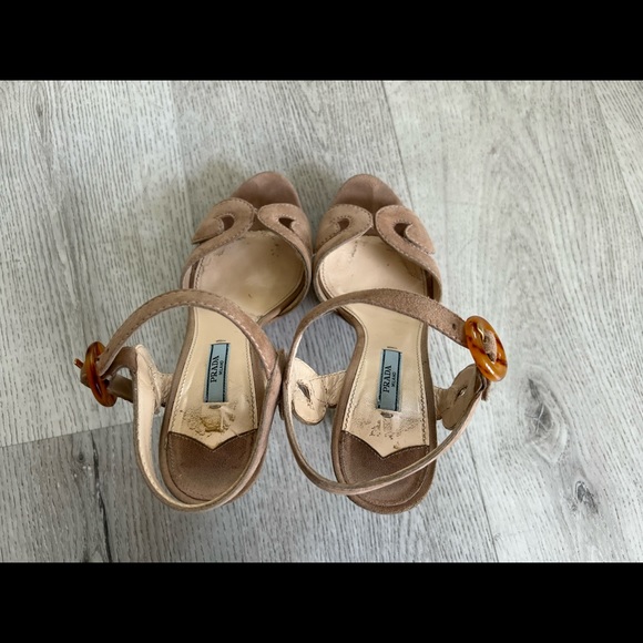 Prada Suede Platform Ankle Strap Heels (Size 39) - Picture 5 of 13